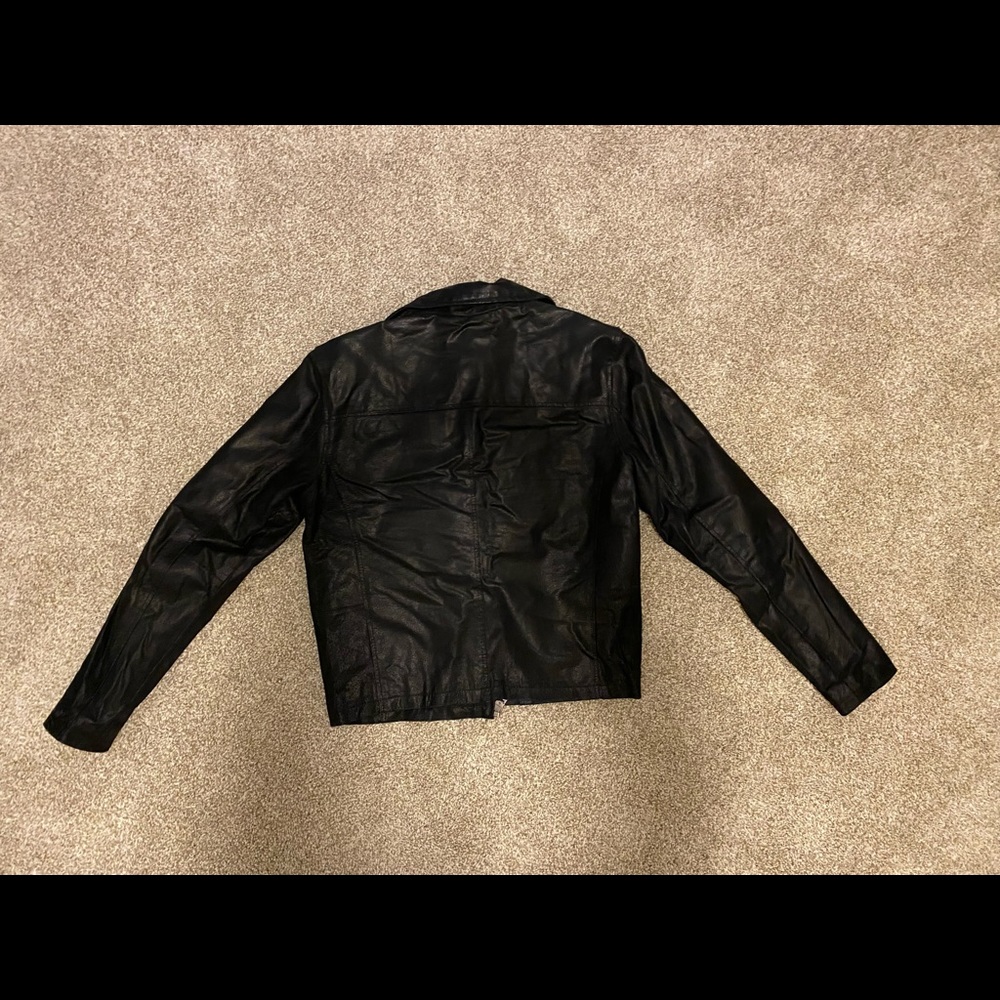 Men’s Contemporary Solid Leather Jacket - image 4